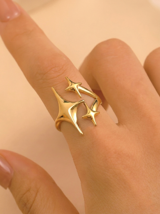 Stella Triple Star Adjustable Ring