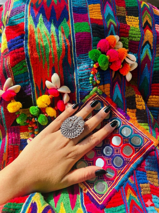 Anaya Peacock Adjustable Ring