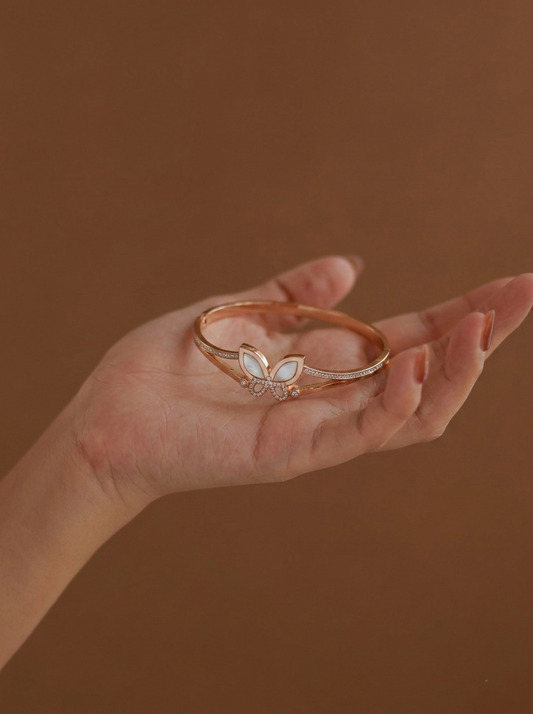 Tara Mother-of-Pearl Butterfly Bangle