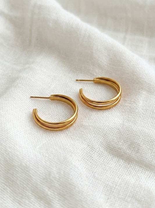 Serena Grand Double Hoops