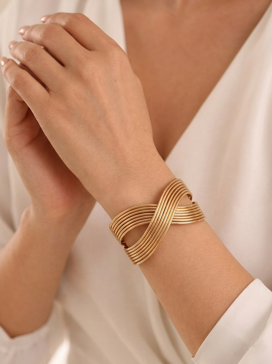 Aethel Spiral Sculptural Cuff