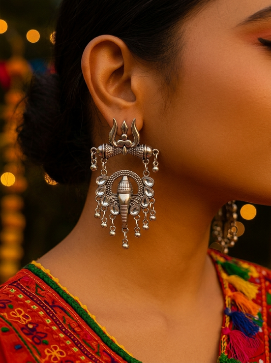 Trishul & Shankh Kundan Drops