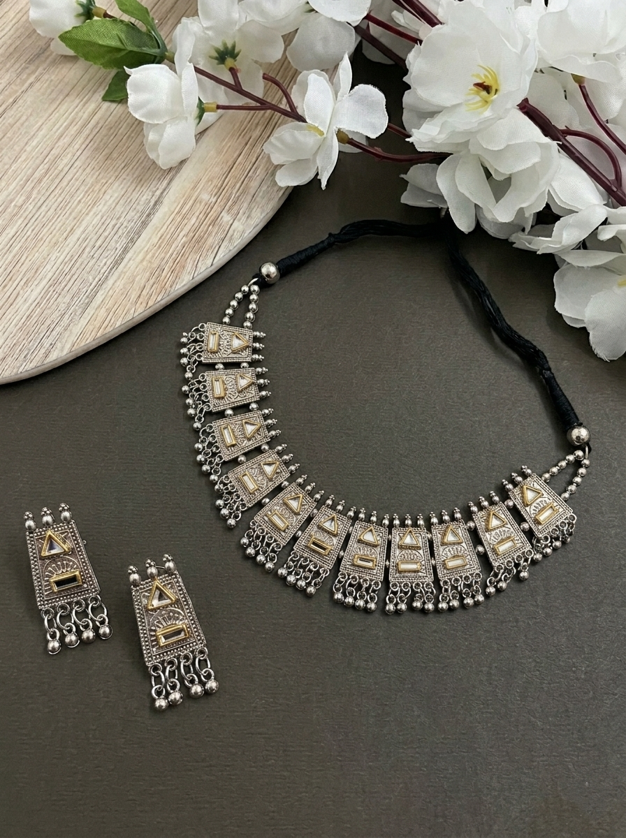Aavya Mirror-Work Choker Set