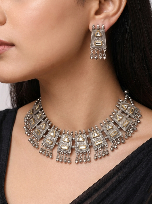 Aavya Mirror-Work Choker Set