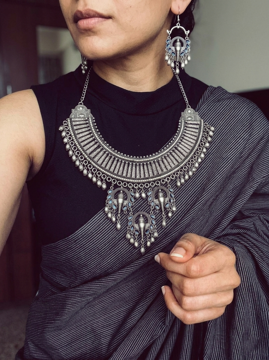 Ganesha Oxidized Statement Choker Set