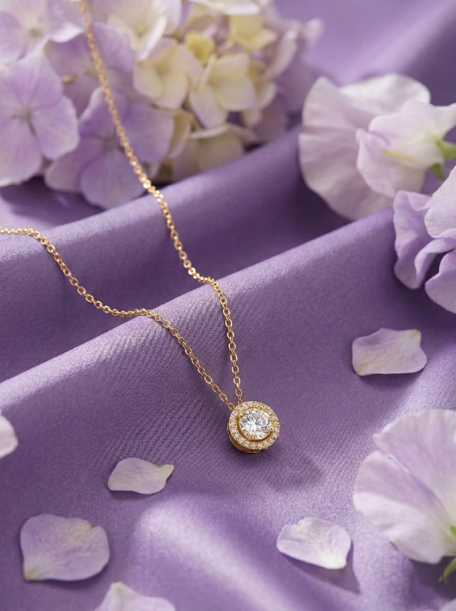 Zara Halo Solitaire Necklace