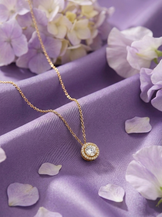Zara Halo Solitaire Necklace