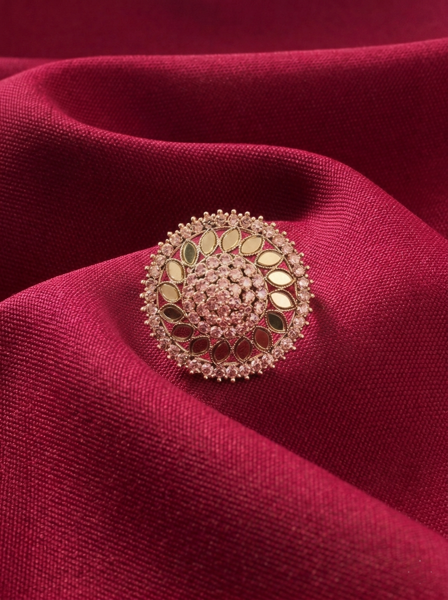 Ruhani Mirror Bloom Adjustable Ring
