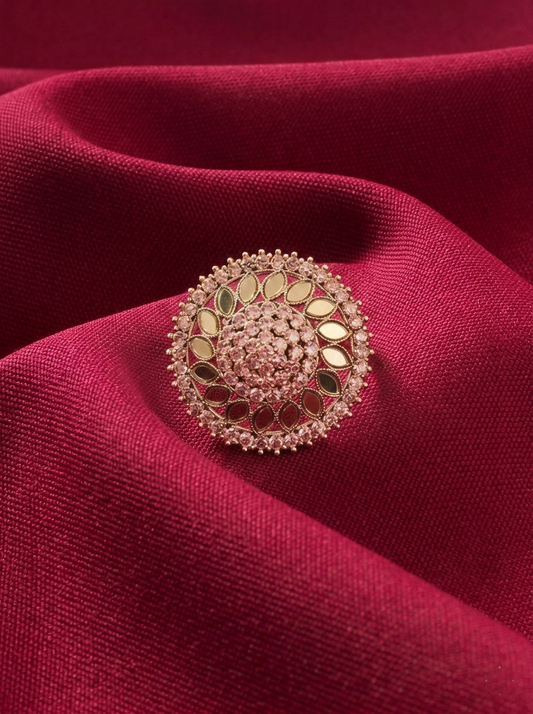 Ruhani Mirror Bloom Adjustable Ring