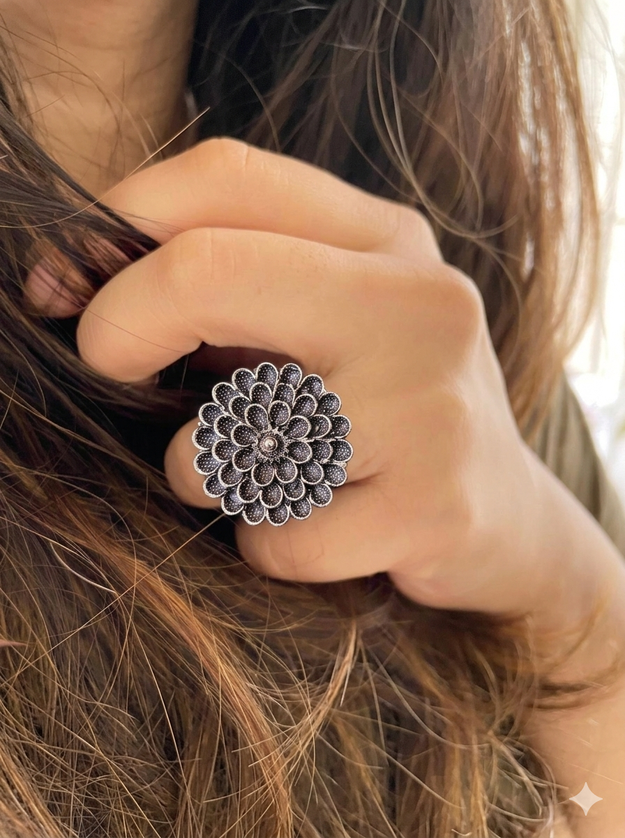 Noor Floral Adjustable Ring