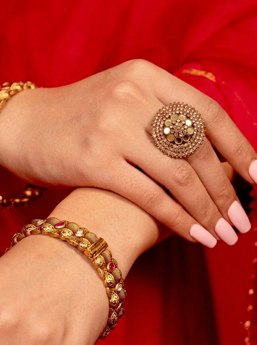 Mira Medallion Adjustable Ring