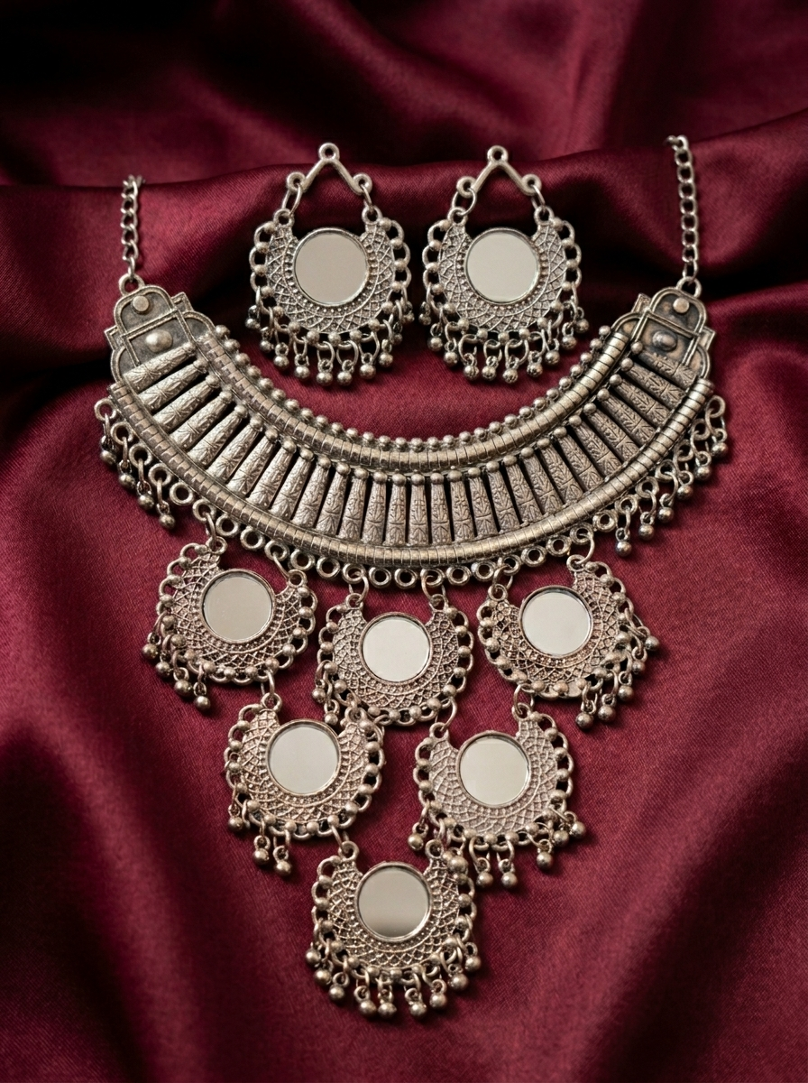 Parijat Mirror-Work Choker Set