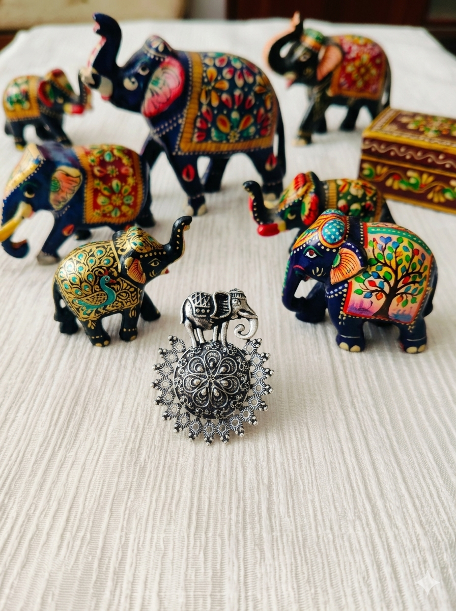 Gaja Royal Elephant Adjustable Ring