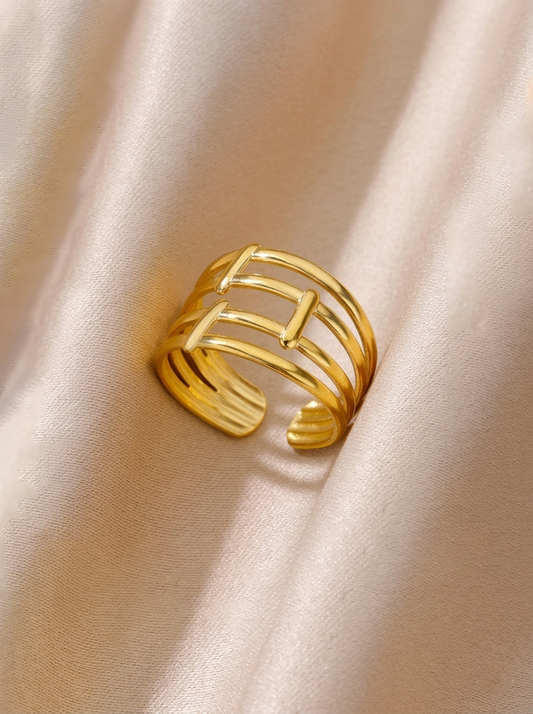 Aura Geometric Adjustable Ring