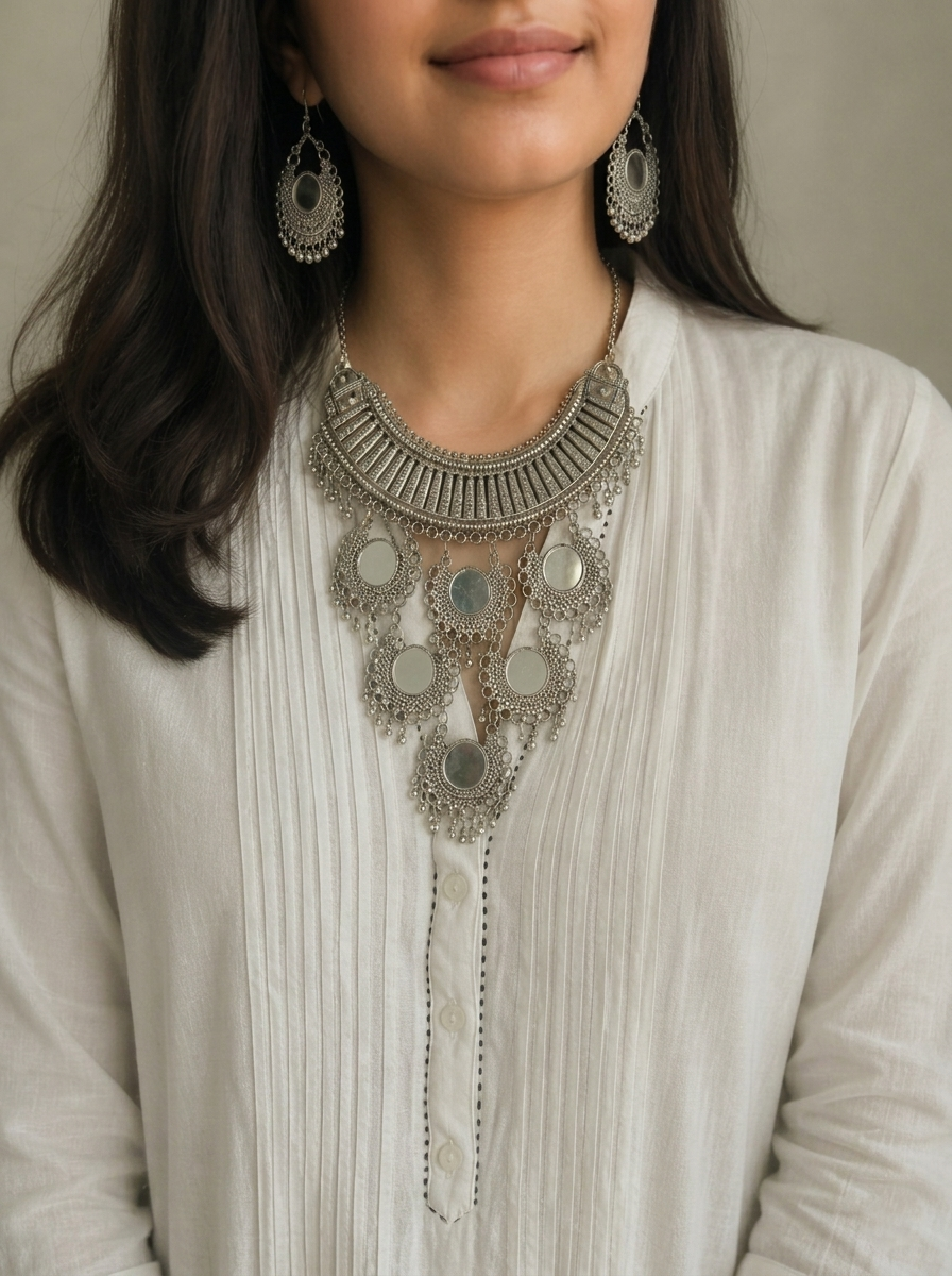 Parijat Mirror-Work Choker Set