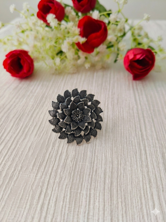 Zoya Layered Lotus Adjustable Ring