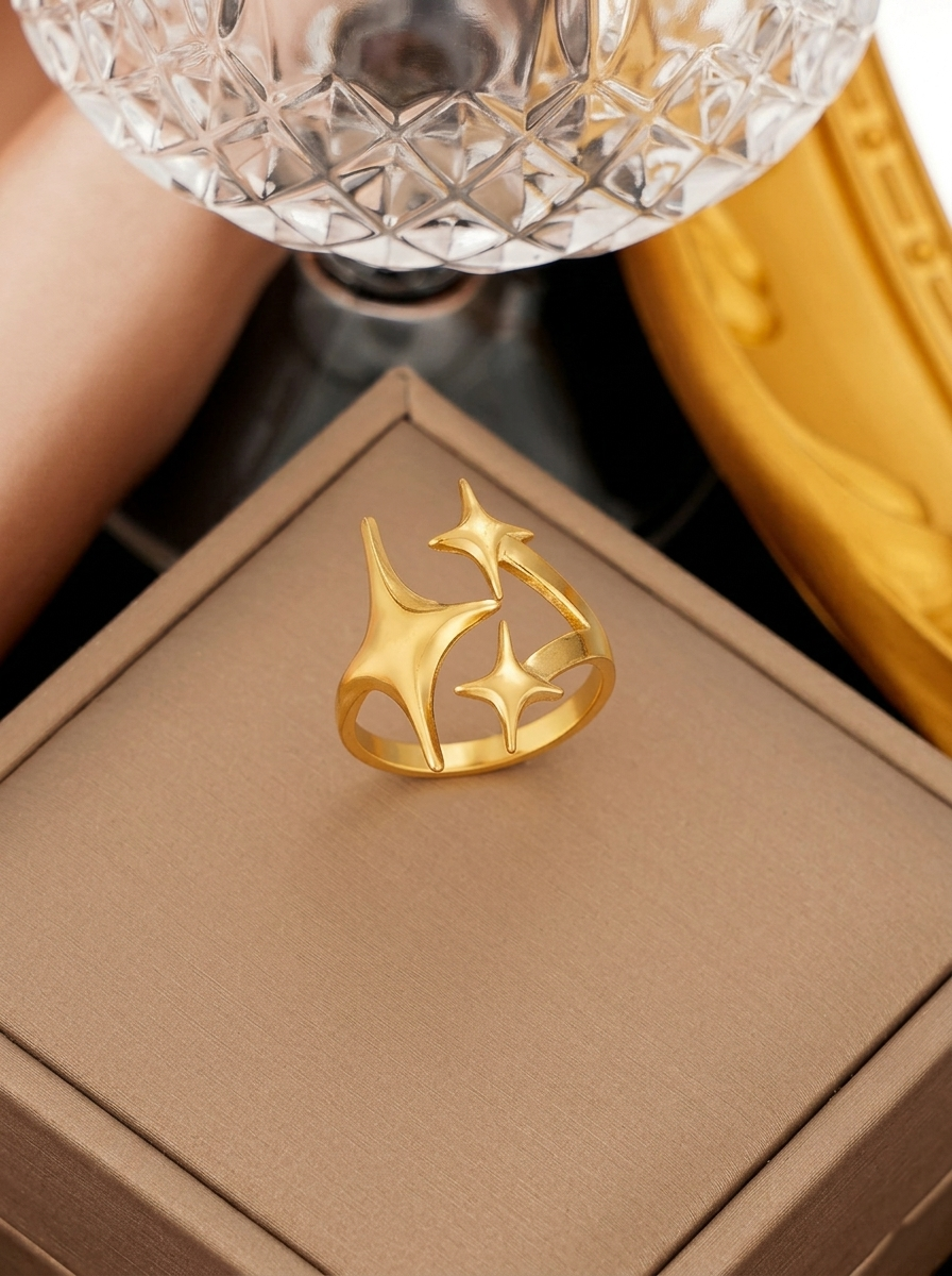 Stella Triple Star Adjustable Ring