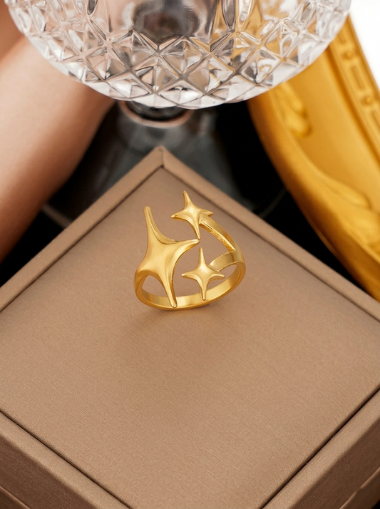 Stella Triple Star Adjustable Ring