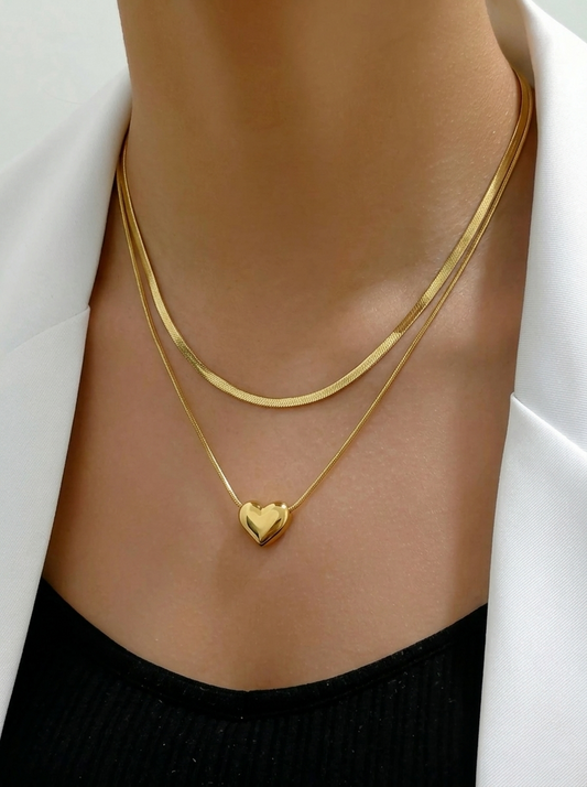 Amara Solitaire Heart Necklace