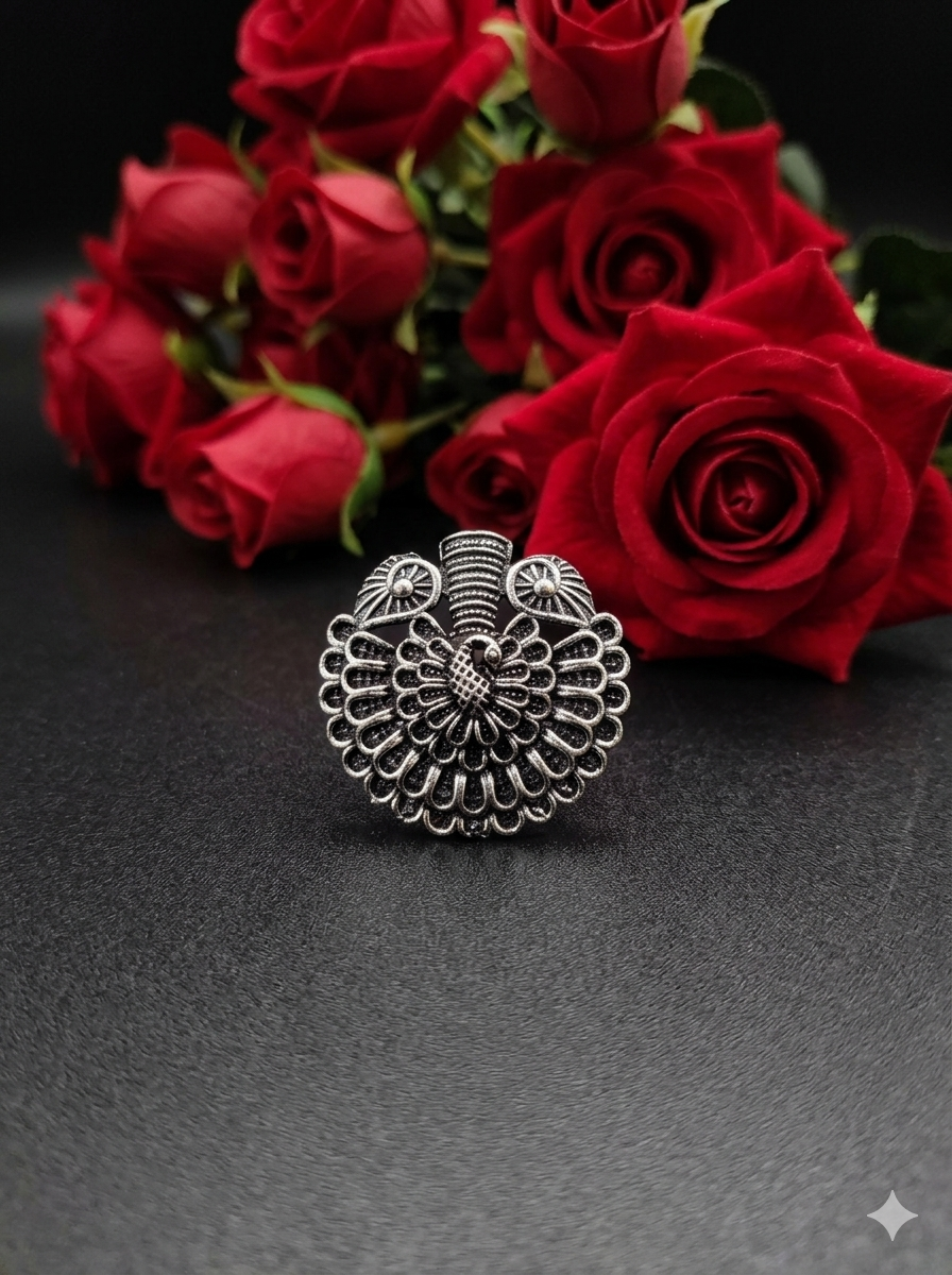 Anaya Peacock Adjustable Ring