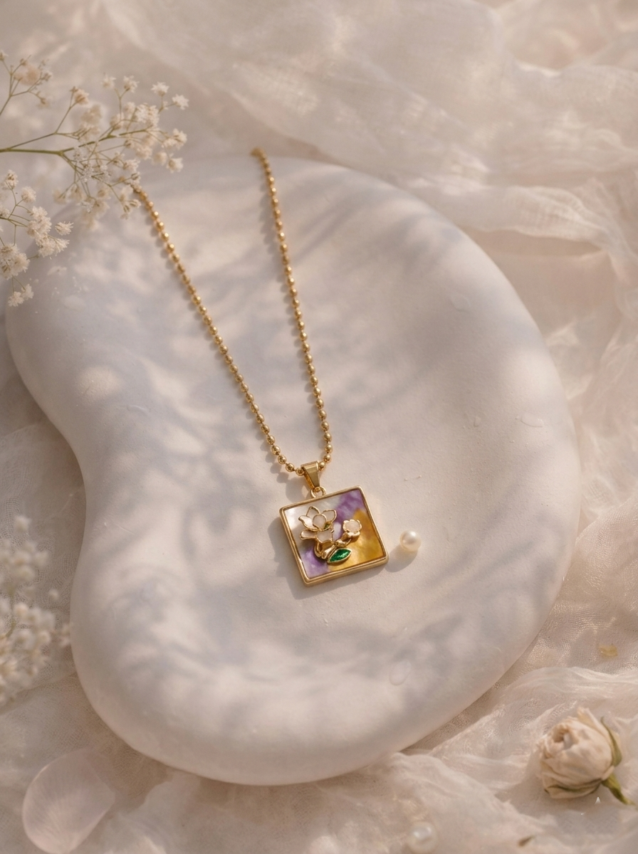 Elysian Floral Enamel Necklace