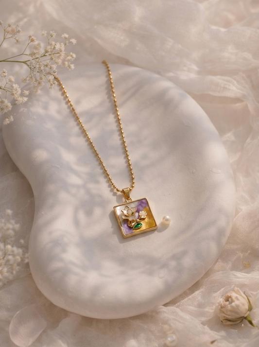 Elysian Floral Enamel Necklace