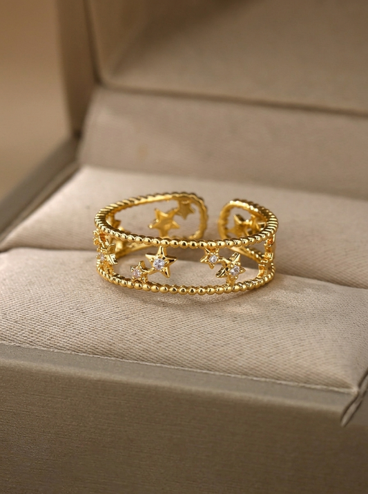 Astra Beaded Star Adjustable Ring