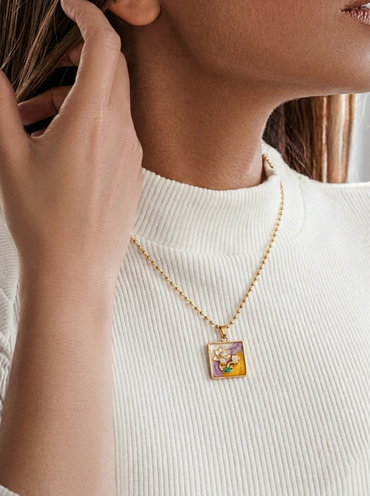 Elysian Floral Enamel Necklace