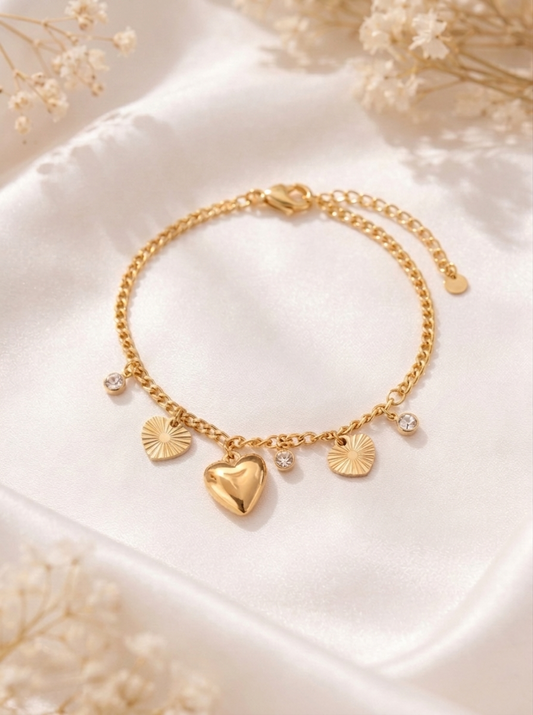 Amara Heart Charm Bracelet