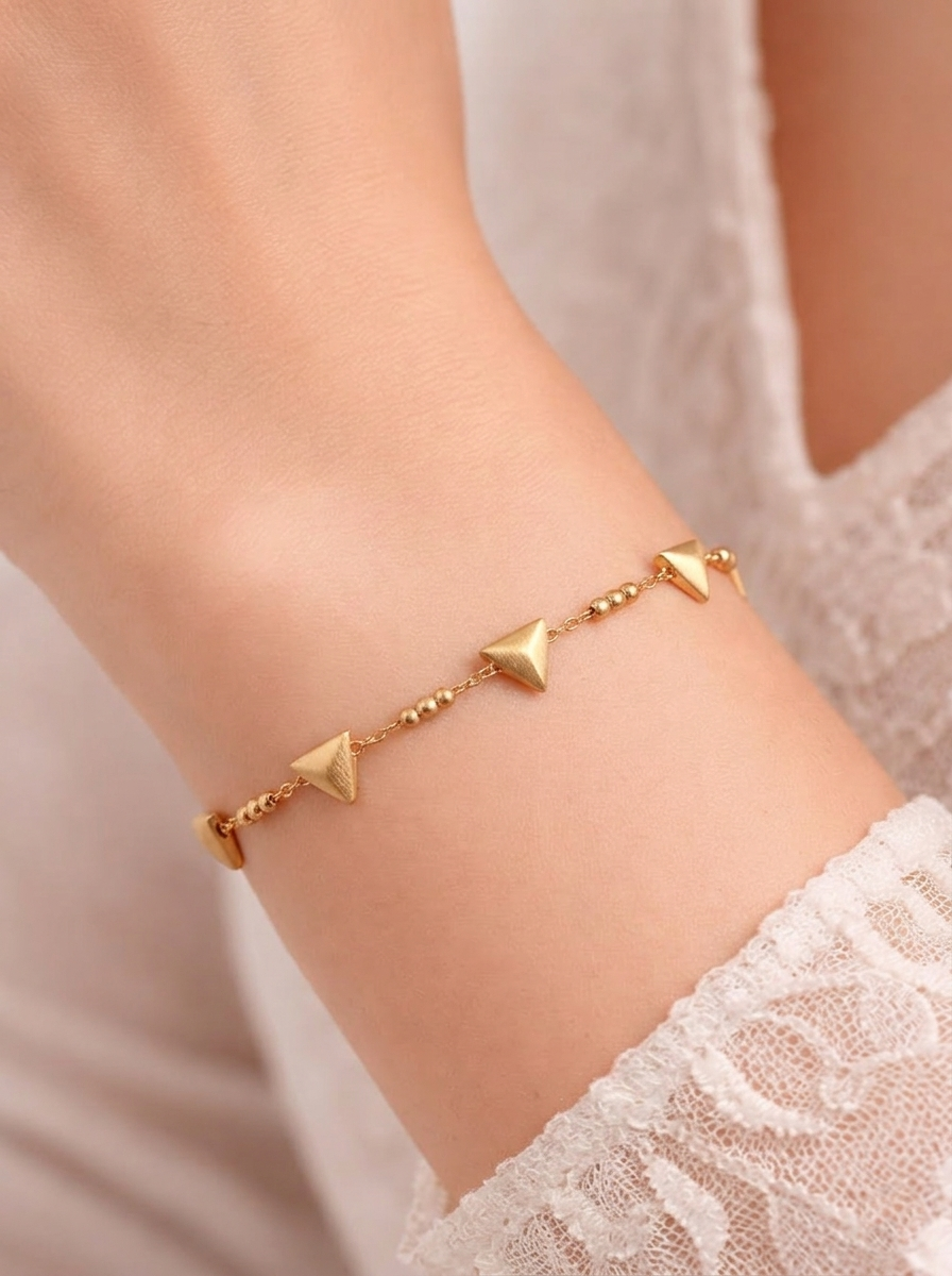 Kira Geometric Pyramid Bracelet