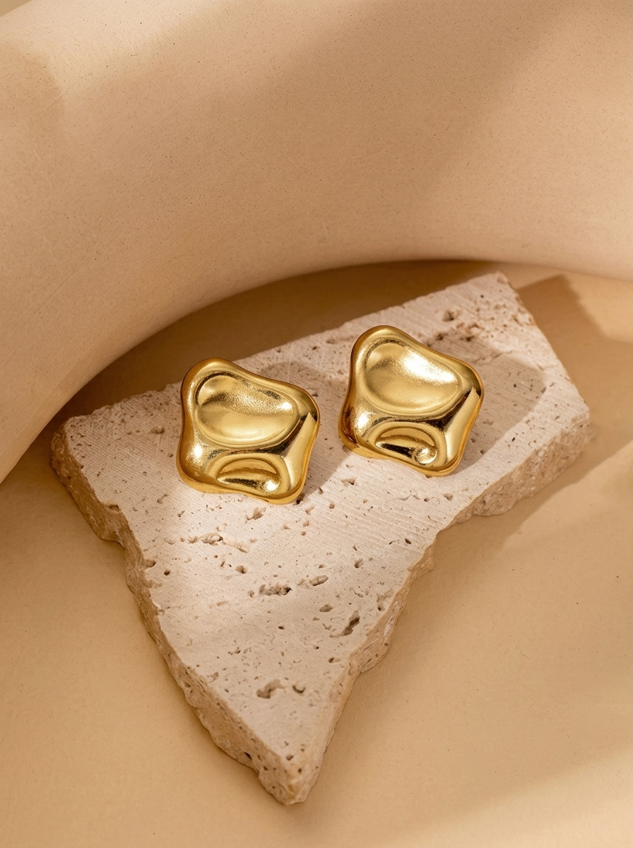 Kira Molten Square Studs