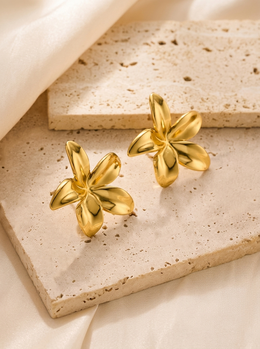 Zinnia Molten Floral Studs