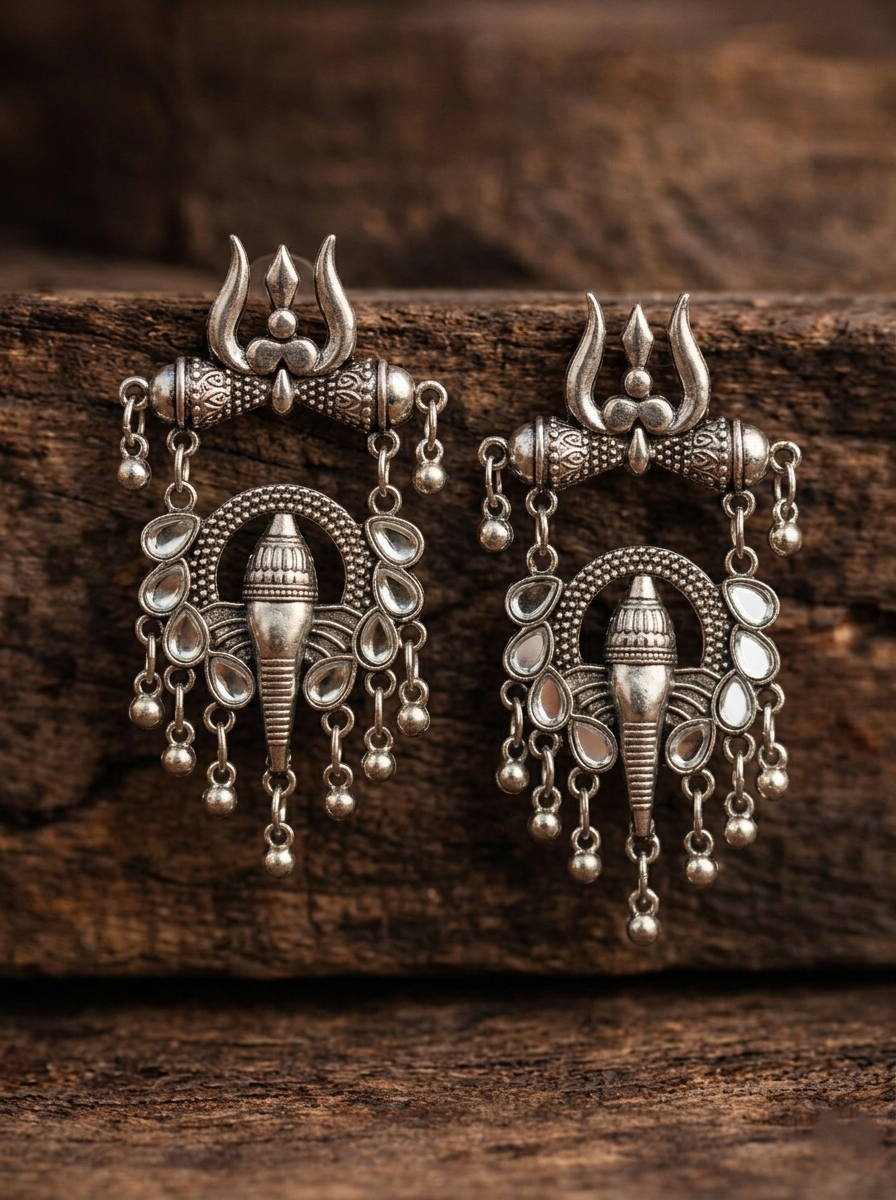 Trishul & Shankh Kundan Drops
