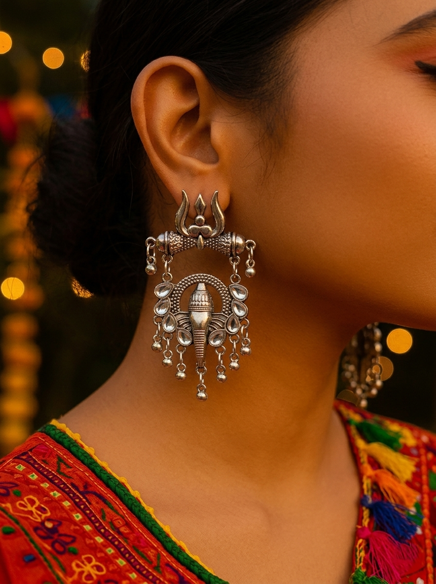 Trishul & Shankh Kundan Drops