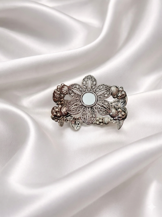 Aaina Mirror Work Floral Kada